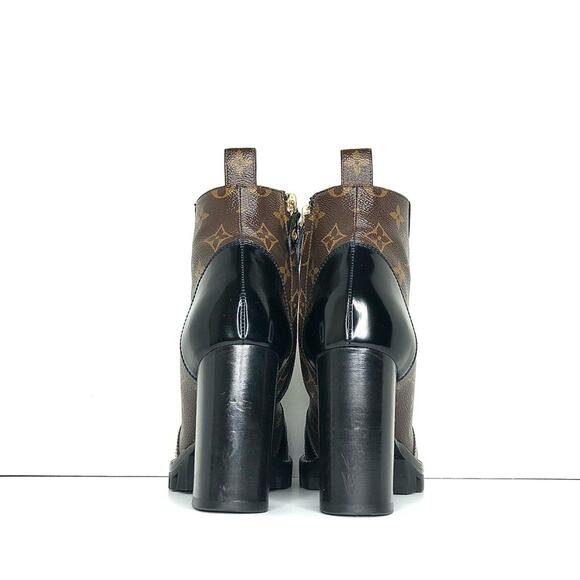 Louis Vuitton Star Trail Monogram LV Logo Leather Platform Lace Up Booties 36 - Picture 5 of 11